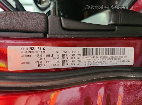 1C4RJFAG1JC263228 2018 JEEP GRAND Burgundy 