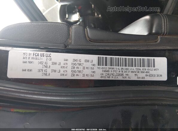 1C4RJFAG1JC328305 2018 JEEP GRAND CHEROKEE Black Вид підкапотного простору