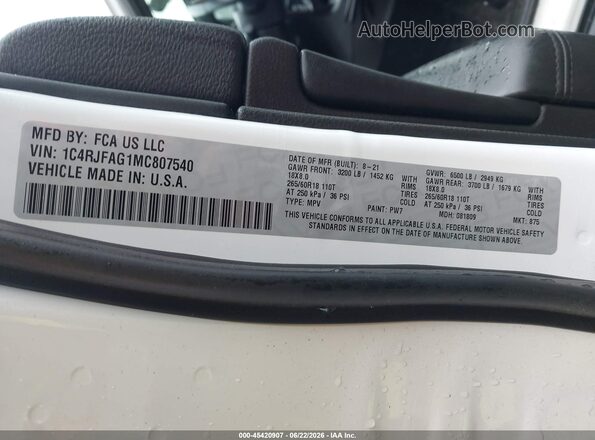 1C4RJFAG1MC807540 2021 JEEP GRAND CHEROKEE Turquoise Widok komory silnika