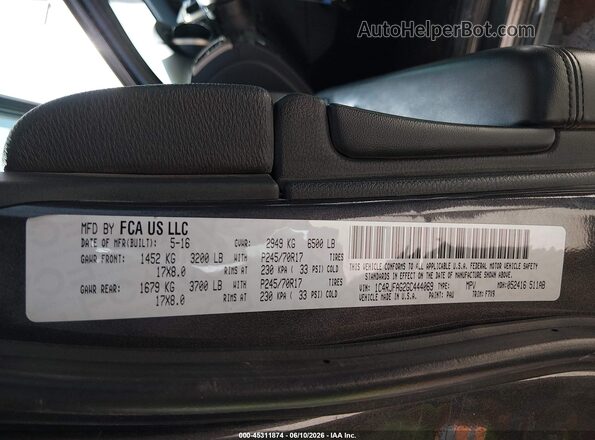 1C4RJFAG2GC444069 2016 JEEP GRAND CHEROKEE Gray Widok komory silnika