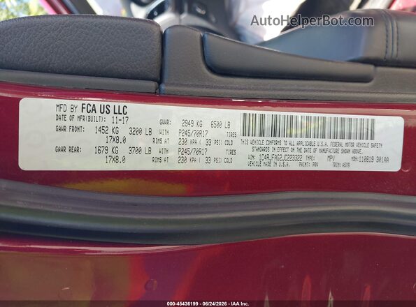 1C4RJFAG2JC223322 2018 JEEP GRAND CHEROKEE Красный Вид подкапотного пространства