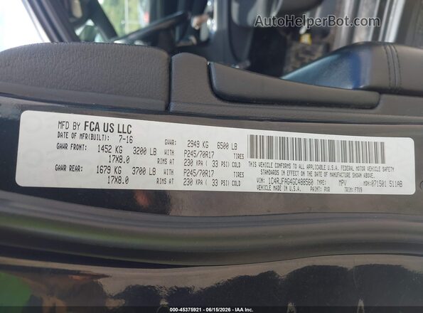 1C4RJFAG4GC488560 2016 JEEP GRAND CHEROKEE Black 