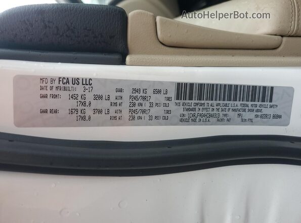 1C4RJFAG4HC840313 2017 JEEP GRAND White 
