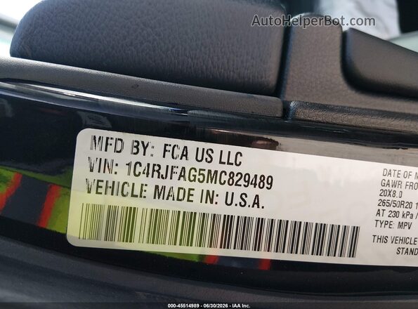 1C4RJFAG5MC829489 2021 JEEP GRAND CHEROKEE Black Vista del compartimento del motor