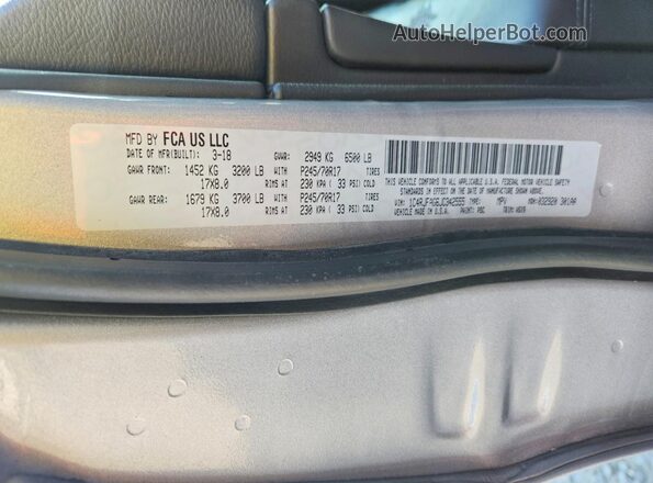 1C4RJFAG6JC342555 2018 JEEP GRAND Gray 