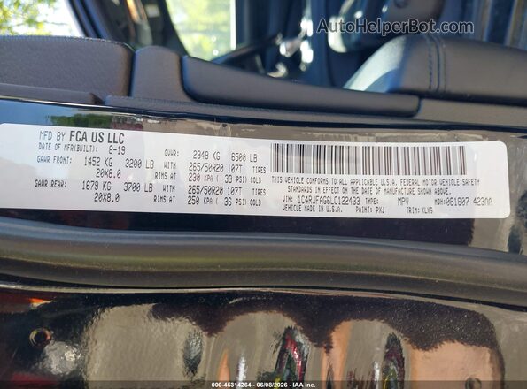 1C4RJFAG6LC122433 2020 JEEP GRAND CHEROKEE Black ძრავის განყოფილების ხედი
