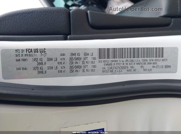 1C4RJFAG7HC926974 2017 JEEP GRAND CHEROKEE White Engine compartment view