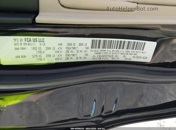 1C4RJFAG7KC754159 2019 JEEP GRAND CHEROKEE Black Vista del compartimento del motor