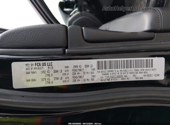 1C4RJFAG7LC165579 2020 JEEP GRAND CHEROKEE Black Vista del compartimento del motor