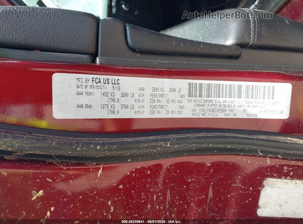 1C4RJFAG9GC425504 2016 JEEP GRAND CHEROKEE Red Widok komory silnika