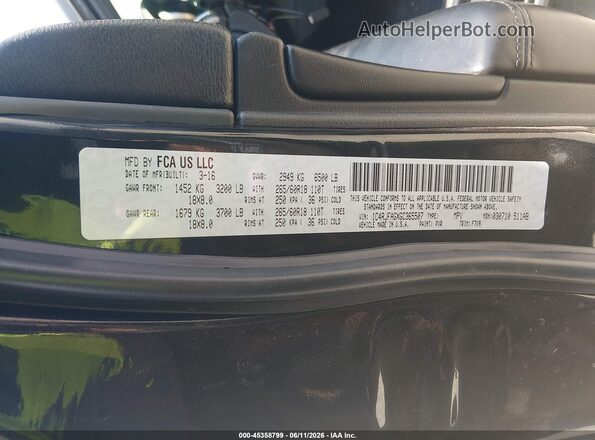 1C4RJFAGXGC365507 2016 JEEP GRAND CHEROKEE Black Widok komory silnika