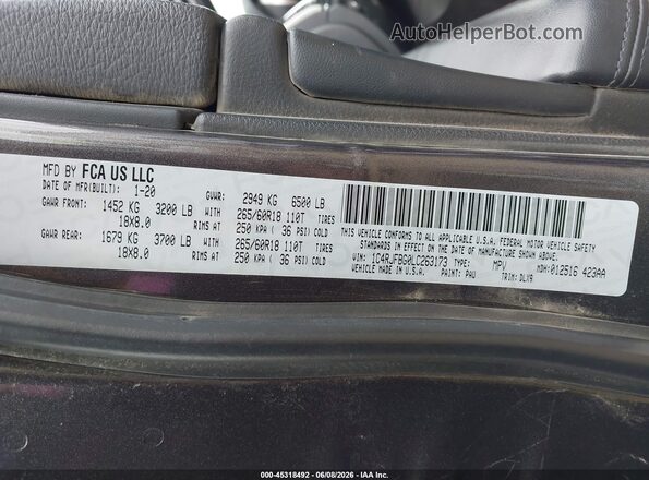 1C4RJFBG0LC263173 2020 JEEP GRAND CHEROKEE Gray Շարժիչի բաժամունքի տեսք