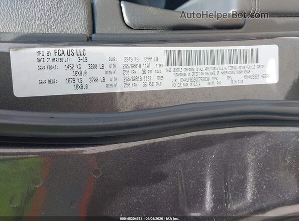 1C4RJFBG3KC763830 2019 JEEP GRAND CHEROKEE Gray ძრავის განყოფილების ხედი