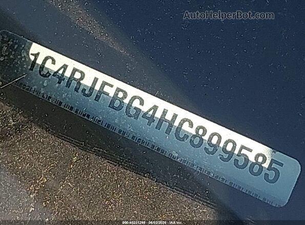 1C4RJFBG4HC899585 2017 JEEP GRAND CHEROKEE White 