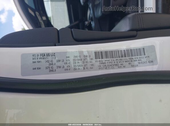 1C4RJFBG4KC679953 2019 JEEP GRAND CHEROKEE White Вид підкапотного простору