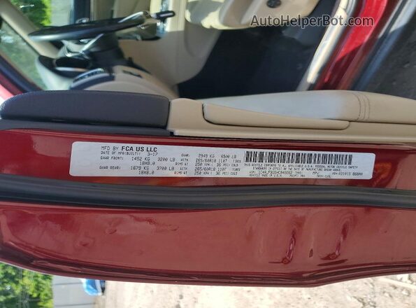1C4RJFBG5HC849262 2017 JEEP GRAND Maroon Вид наклейки з VIN-кодом