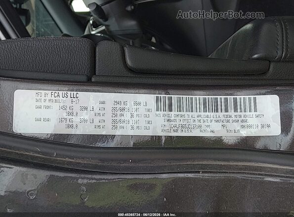 1C4RJFBG5JC137100 2018 JEEP GRAND CHEROKEE Gray Vista del compartimento del motor