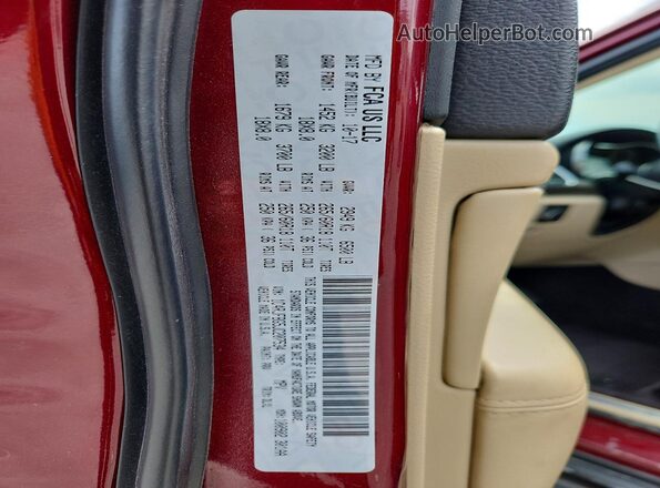 1C4RJFBG5JC207534 2018 JEEP GRAND Maroon Vista de la etiqueta del VIN