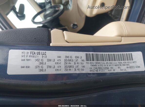 1C4RJFBG5LC122504 2020 JEEP GRAND CHEROKEE Blue Շարժիչի բաժամունքի տեսք