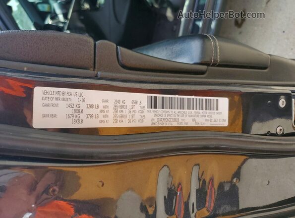 1C4RJFBG6GC310020 2016 JEEP GRAND Черный Вид наклейки с VIN-кодом