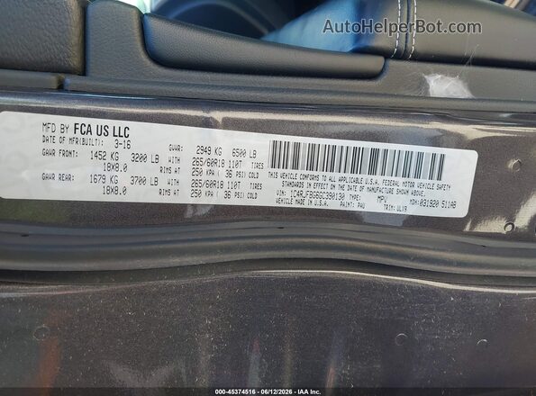 1C4RJFBG6GC390130 2016 JEEP GRAND CHEROKEE Gray 