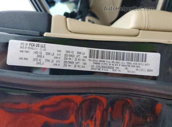 1C4RJFBG6HC683530 2017 JEEP GRAND Black VIN sticker view