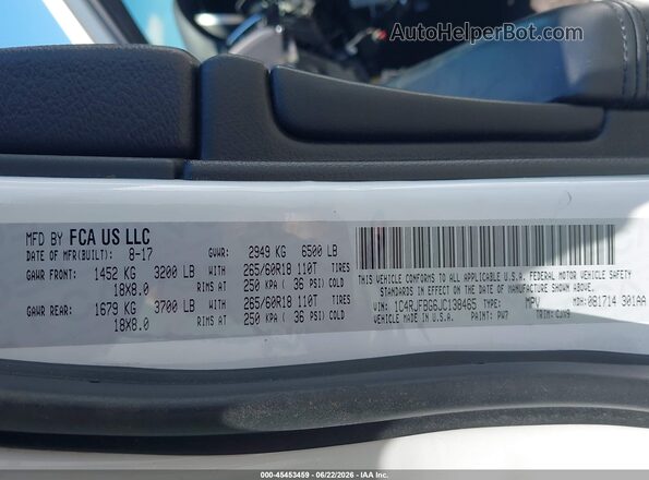 1C4RJFBG6JC138465 2018 JEEP GRAND CHEROKEE White Շարժիչի բաժամունքի տեսք