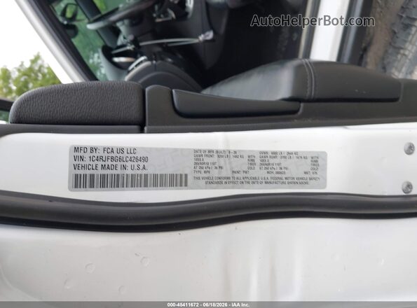 1C4RJFBG6LC426490 2020 JEEP GRAND CHEROKEE Белый Вид подкапотного пространства
