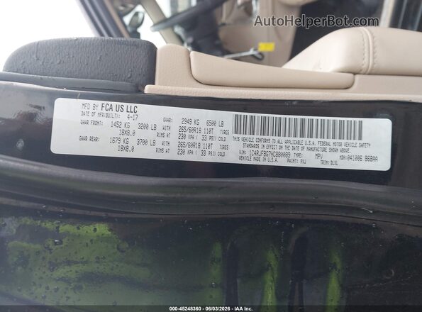 1C4RJFBG7HC880089 2017 JEEP GRAND CHEROKEE Черный Вид подкапотного пространства