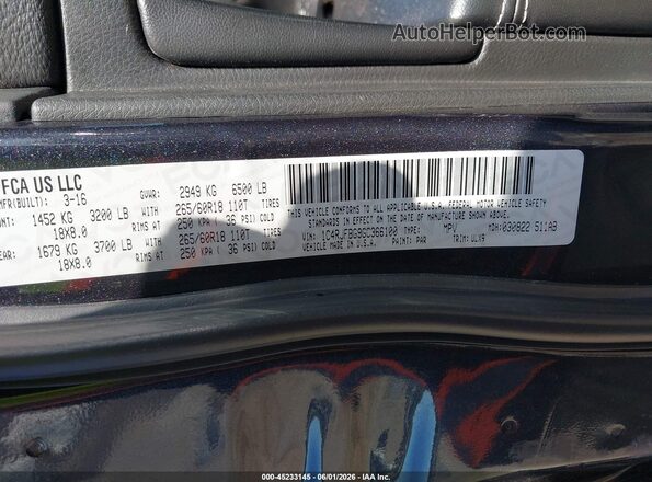 1C4RJFBG9GC366100 2016 JEEP GRAND CHEROKEE Dark Blue Вид подкапотного пространства