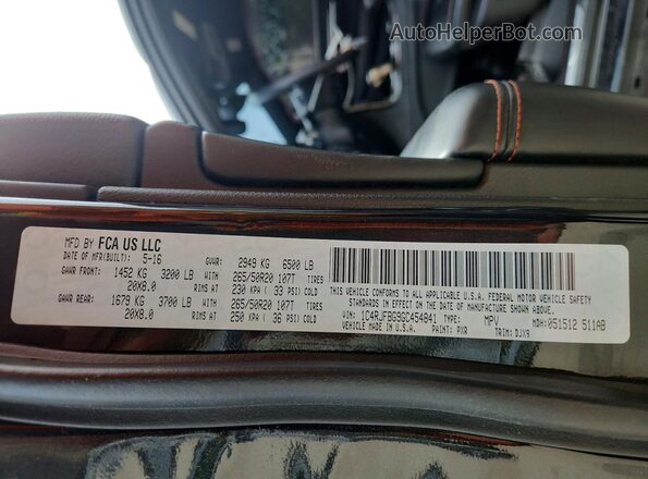 1C4RJFBG9GC454841 2016 JEEP GRAND Black 360 interior view