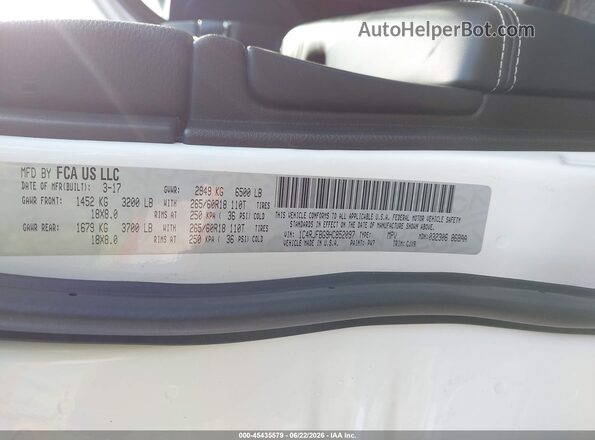 1C4RJFBG9HC852097 2017 JEEP GRAND CHEROKEE White Շարժիչի բաժամունքի տեսք