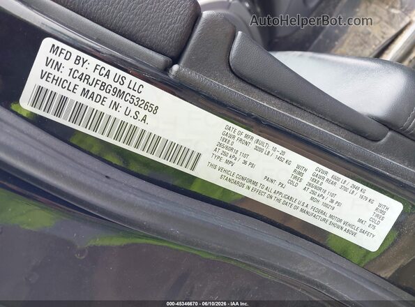1C4RJFBG9MC532658 2021 JEEP GRAND CHEROKEE Black Շարժիչի բաժամունքի տեսք