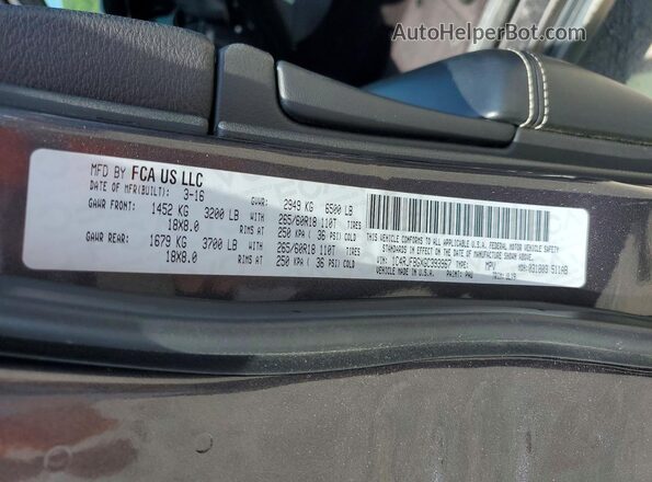 1C4RJFBGXGC393967 2016 JEEP GRAND Gray VIN sticker view