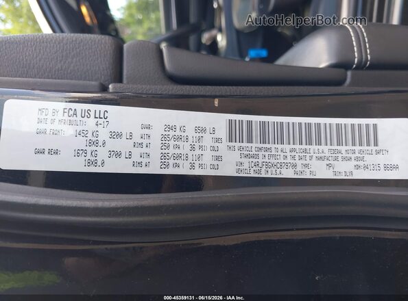 1C4RJFBGXHC879700 2017 JEEP GRAND CHEROKEE Black Вид підкапотного простору