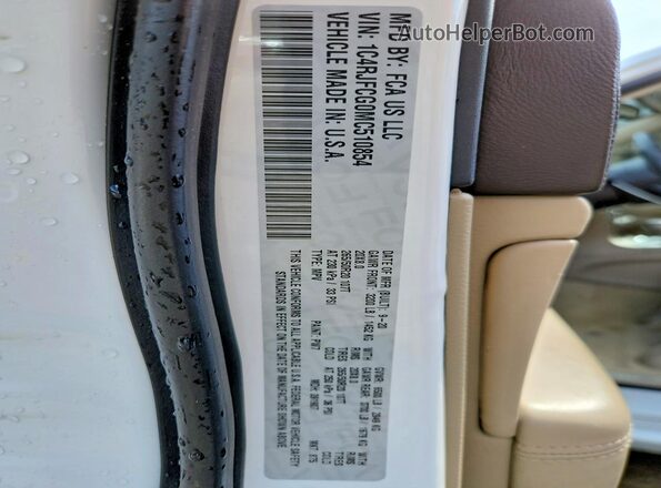 1C4RJFCG0MC510854 2021 JEEP GRAND Белый Панорамный вид салона 360°