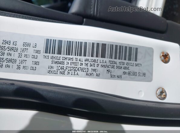 1C4RJFCG7GC470213 2016 JEEP GRAND CHEROKEE White Շարժիչի բաժամունքի տեսք