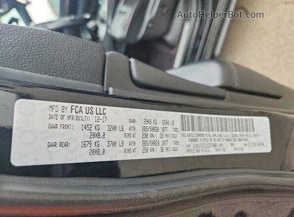 1C4RJFCG7JC277048 2018 JEEP GRAND Black Вид наклейки з VIN-кодом