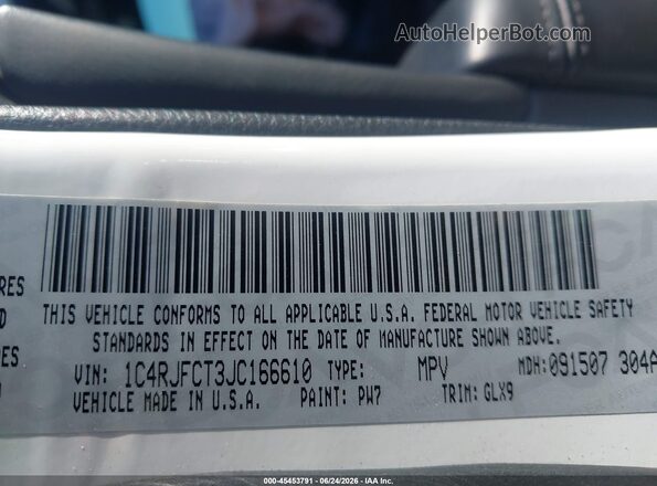 1C4RJFCT3JC166610 2018 JEEP GRAND CHEROKEE White Widok komory silnika