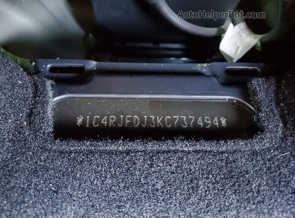 1C4RJFDJ3KC737494 2019 JEEP GRAND Black Vista de la etiqueta del VIN
