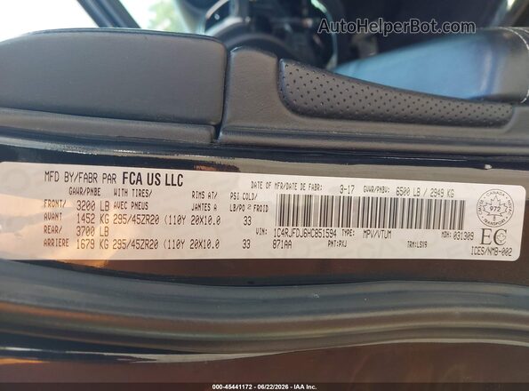 1C4RJFDJ6HC851594 2017 JEEP GRAND CHEROKEE Black Widok komory silnika