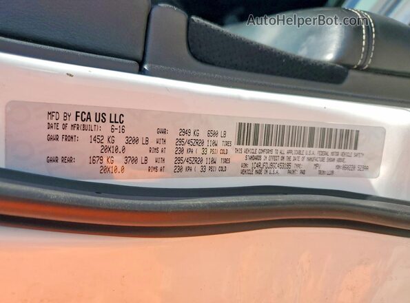 1C4RJFDJ9GC453195 2016 JEEP GRAND White 