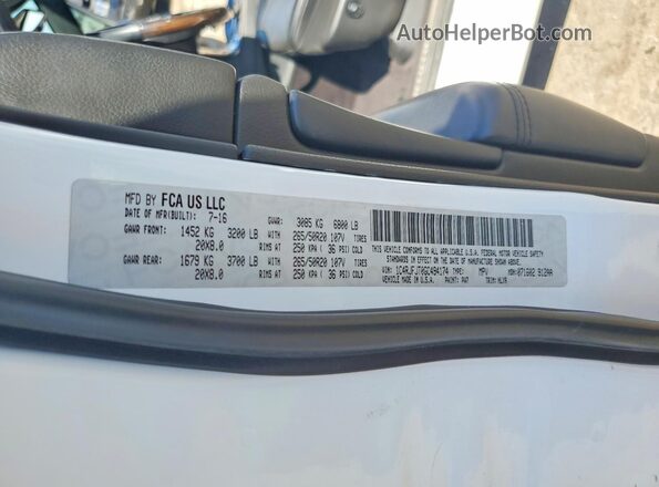 1C4RJFJT0GC494174 2016 JEEP GRAND White 