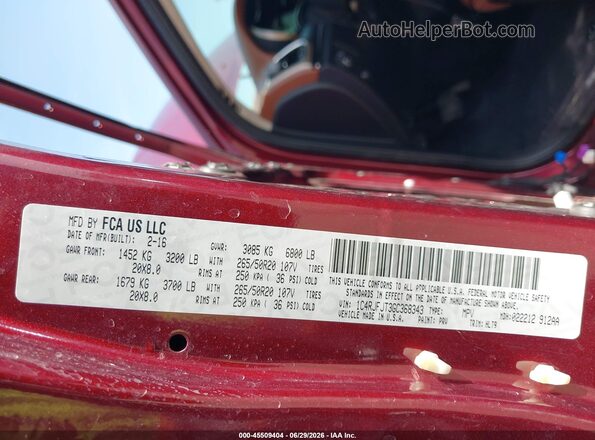 1C4RJFJT3GC368343 2016 JEEP GRAND CHEROKEE Red Вид підкапотного простору