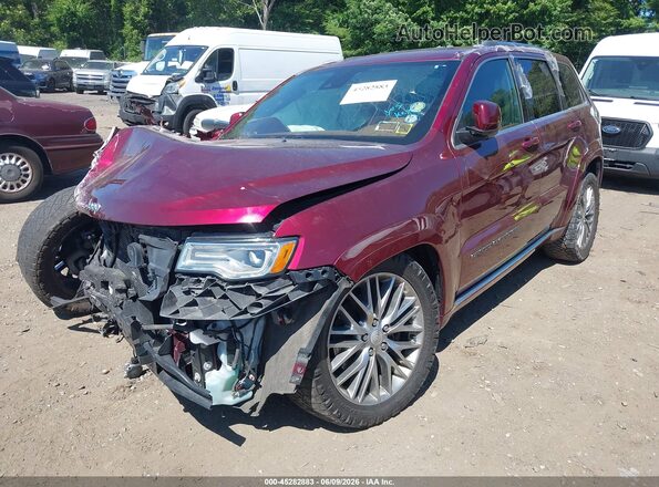 1C4RJFJT7JC316155 2018 JEEP GRAND CHEROKEE Burgundy Vista tres cuartos delantera izquierda