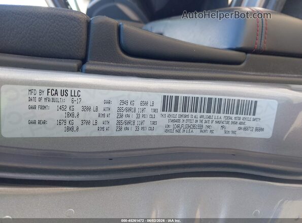 1C4RJFLG3HC951559 2017 JEEP GRAND CHEROKEE Gray Շարժիչի բաժամունքի տեսք