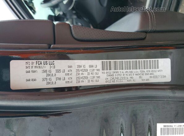 1C4RJFN91JC315114 2018 JEEP GRAND Black VIN კოდის სტიკერის ხედი