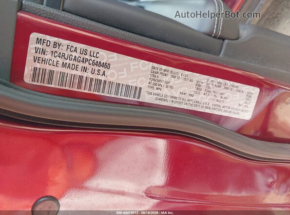 1C4RJGAG4PC648460 2023 JEEP GRAND CHEROKEE Maroon Вид підкапотного простору