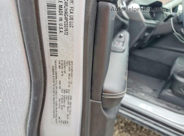 1C4RJHAG4PC537672 2023 JEEP CHEROKEE Silver Вид наклейки з VIN-кодом