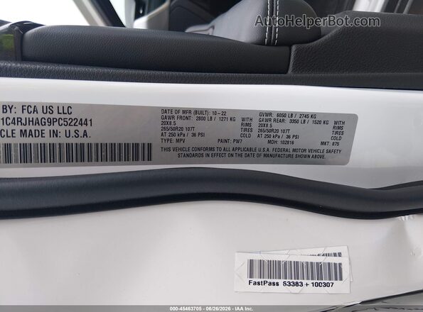 1C4RJHAG9PC522441 2023 JEEP GRAND CHEROKEE Белый Вид подкапотного пространства